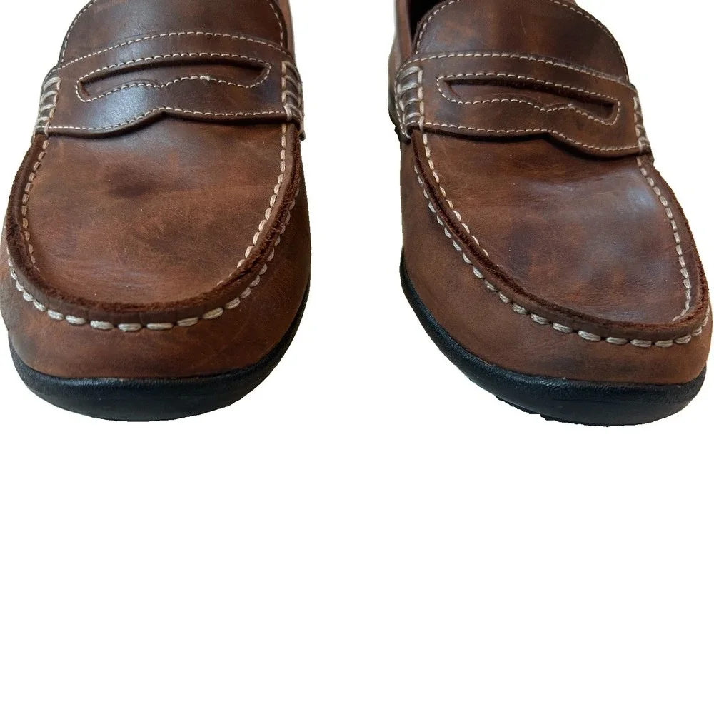 Footjoy Club Casual Penny Loafer Shoes Mens Sz 8 W Brown Leather Driving Slip On